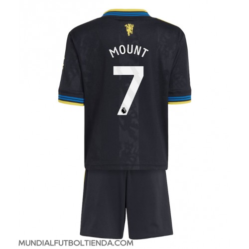 Camiseta Manchester United Mason Mount #7 Tercera Equipación Replica 2025-26 para niños mangas cortas (+ Pantalones cortos)